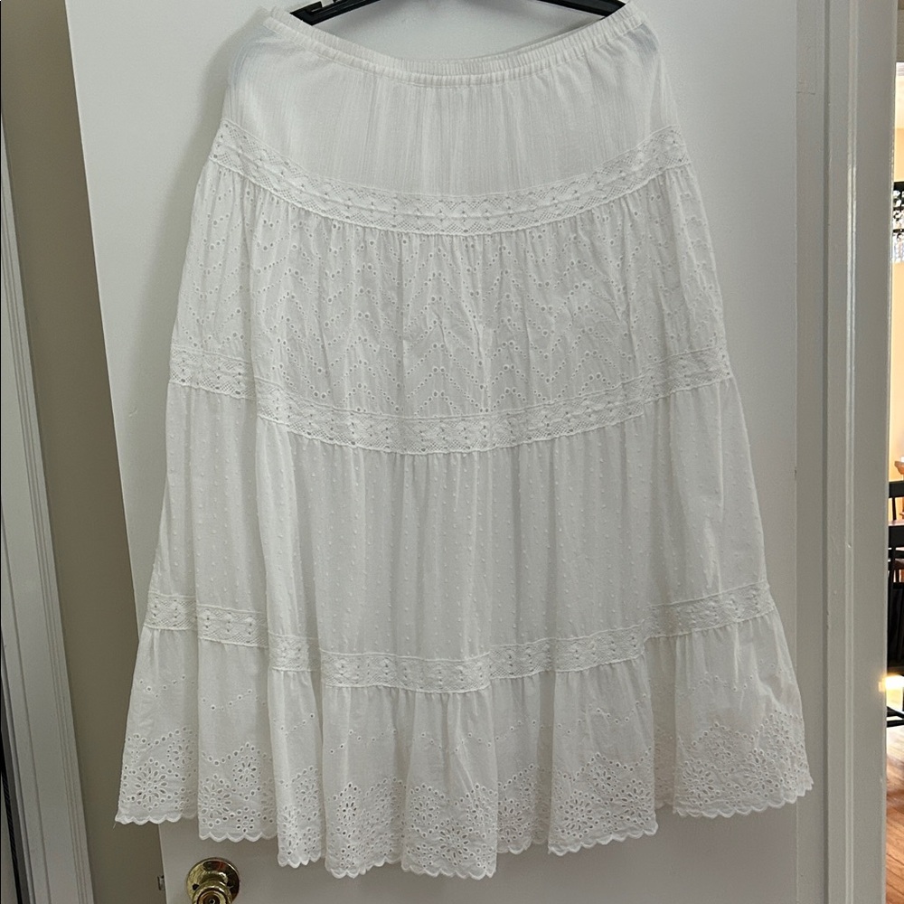 Beautiful White Tiered Skirt